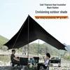 Pogrubiony Namiot Zadaszenie Zewnętrzne - Czarno-Srebrny Klej Osłona Przeciwsłoneczna na Piknik, Kemping, Grill i Ochrona przed Deszczem.