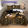 Deer Family Nature Print 3Pcs Bedding Setduvet Cover With 2 Bedropillowcase Home Birthday Gift