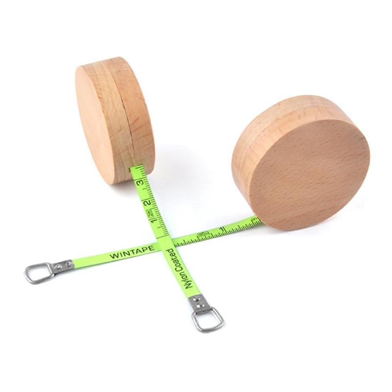 Wood Case Measuring Tape 2m Easy To Carry Measuring Tape for Daily Household and Professional Applications