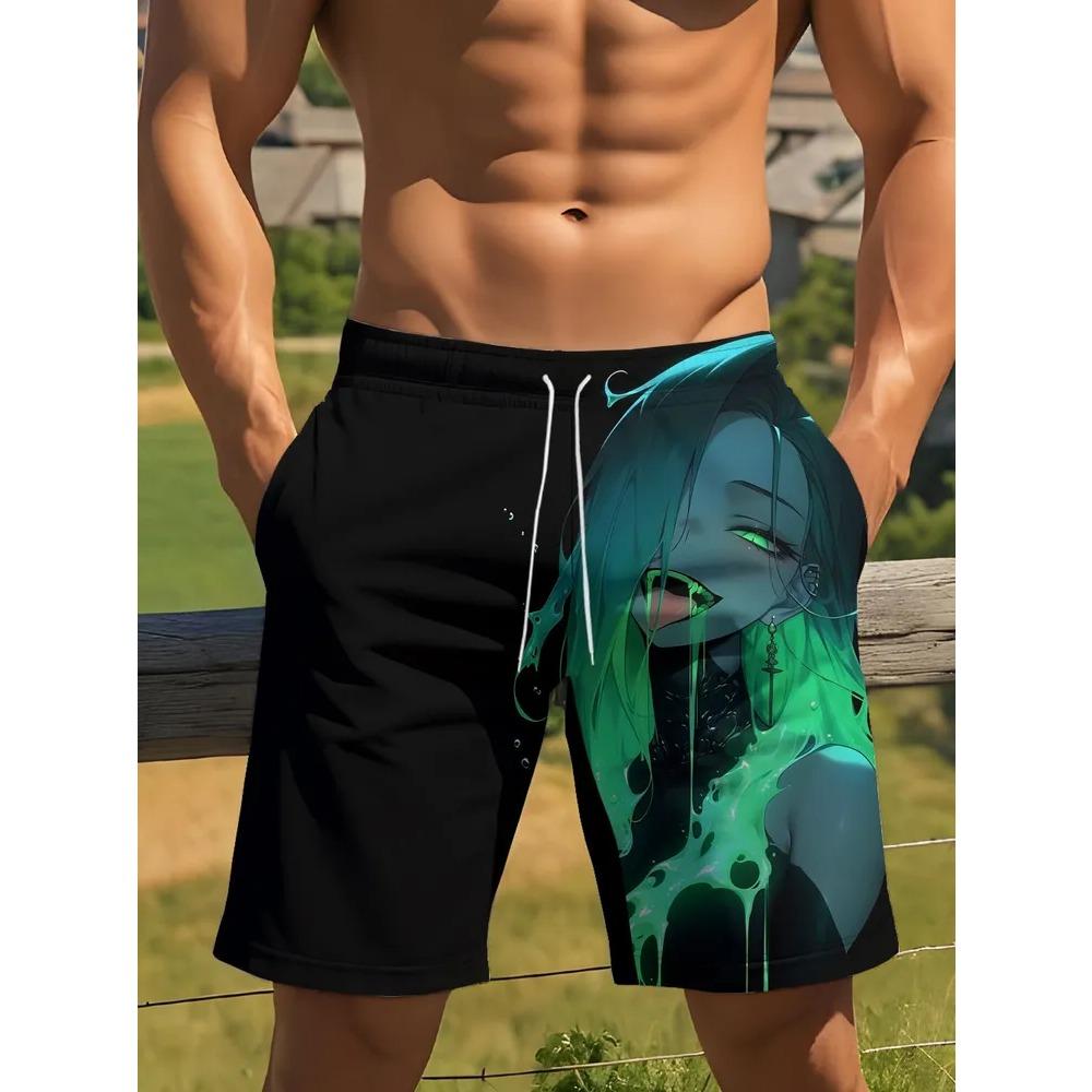 Men's Essential Casual Shorts Outdoor Wear Creative Fun Colorful 3D Printed Shorts Loose Casual Plus Breathable Cool Summer Versatile Shorts