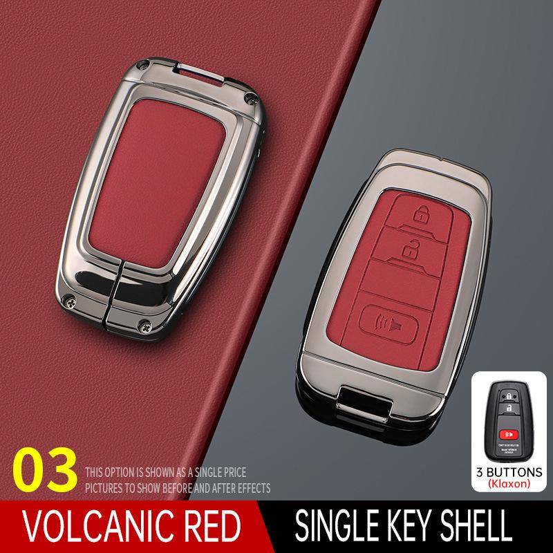 Crown Lu Fang Key Case for 24 Model Toyota 14th Gen Crown & Vellfire 2024 - Metal Leather Shell Buckle