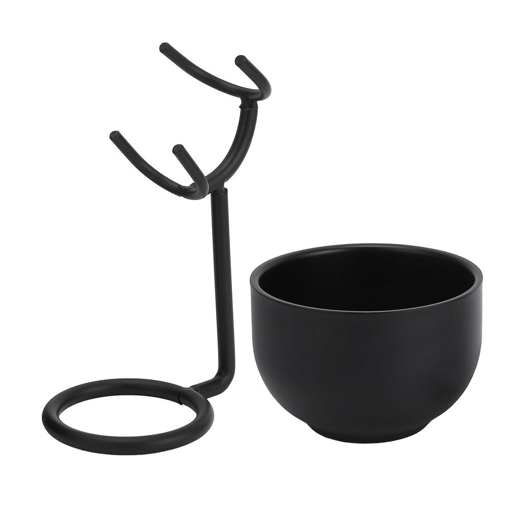 Rasierpinselständer mit Schüssel Herren Bart Rasierwerkzeug Pinselhalter Set Pflegeset Rack