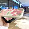 Slim Skin Feeling Cartoon Pink Flowers Soft Silicone PU Leather Cover Phone Case for iPhone Samsung Huawei Honor Xiaomi Redmi OPPO Realme Vivo