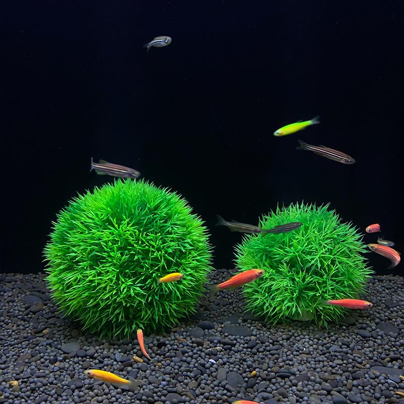 Aquarium Decorative Artificial Aquarium Grass Ball Durable Faux Water Plant for Fish Tank Decor Fade-Resistant ZSP112