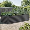 96x48x24 In Galvanized Raised Garden Bed Kit Large Metal Planter Box with Gloves Safety Rubber Support Rod Outdoor Flower Bed F