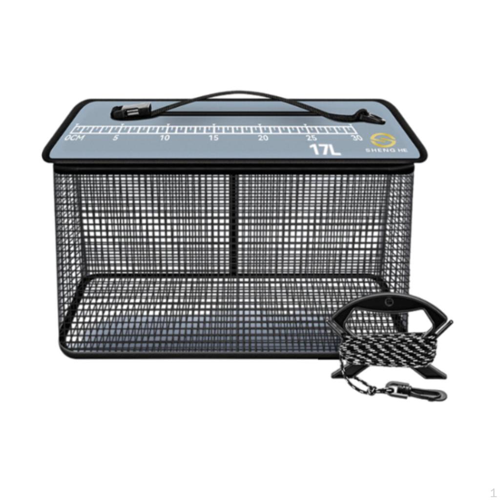 Fishing Basket Equipment Cast Net for Live Fish Top Zipper Cage