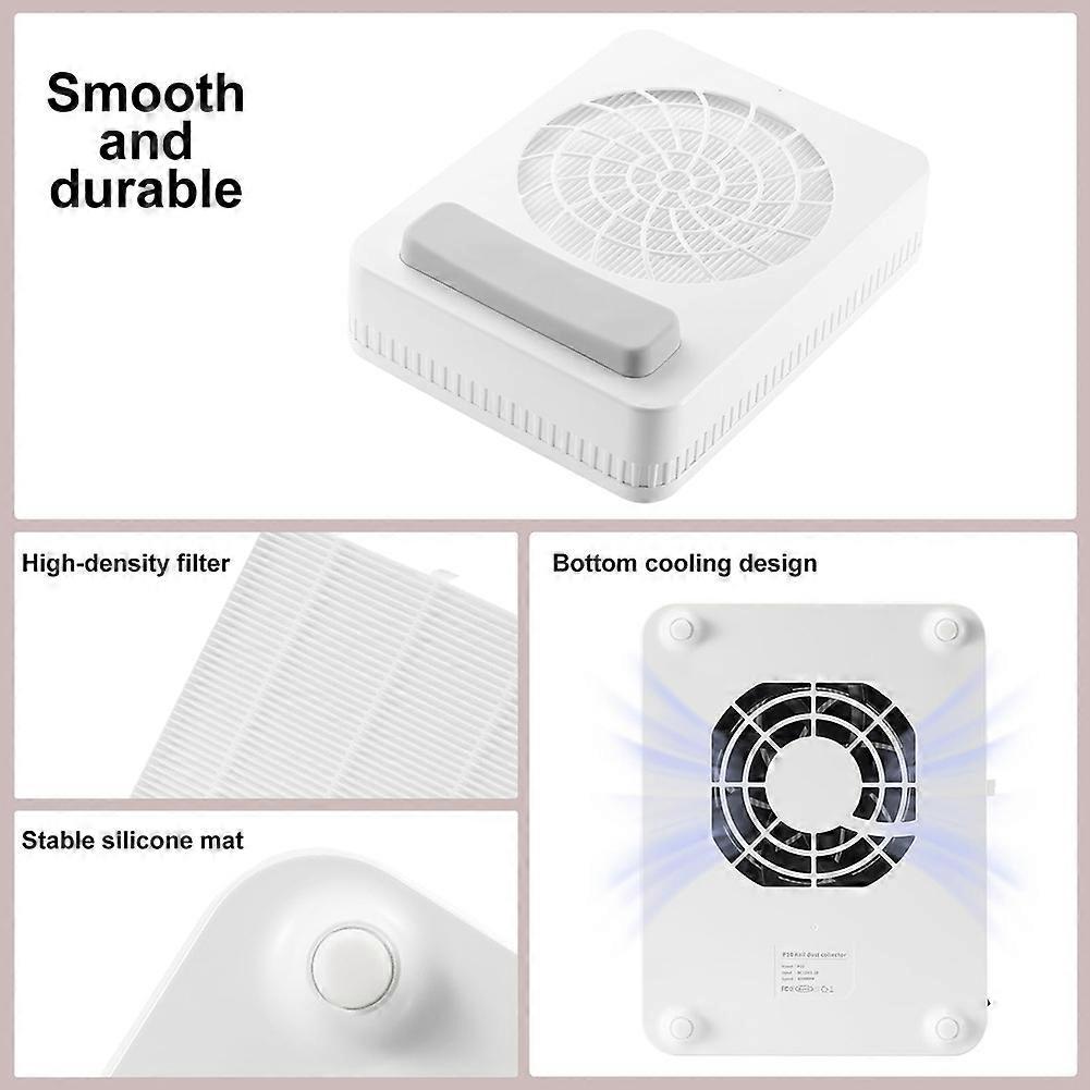 Nail Dust Vacuum Cleaner Nail Dust Collector Portable Nail Dust Collector No Dust Leakage Dust Filter EU Plug