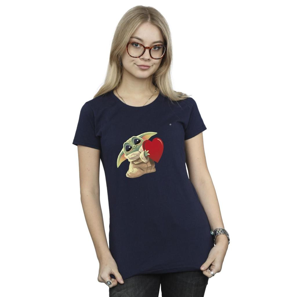 Star Wars Womens/Ladies The Mandalorian The Kids With Heart Cotton T-Shirt