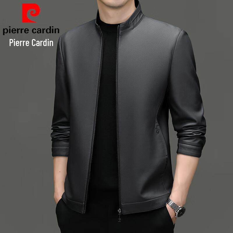 Pierre Cardin Men's Stand-Collar PU Leather Jacket