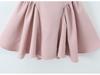 Damen Schnür-Schmal geschnittenes Knitter-Spaghetti-Trägerkleid - Frühling Europäischer/Amerikanischer Stil in Rosa und Cremeweiß.