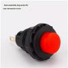 12mm DS-502 Round Head Non-Locking Momentary Button Switch, Self-Resetting, Normally Open, in Red, Yellow, Blue, and White