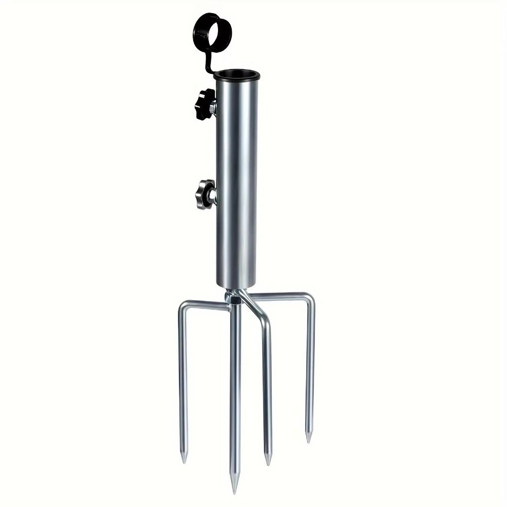 Portable Camping Umbrella Base 4 Nails Outdoor Flag Pole Holder Beach Parasol Rod Stand Patio
