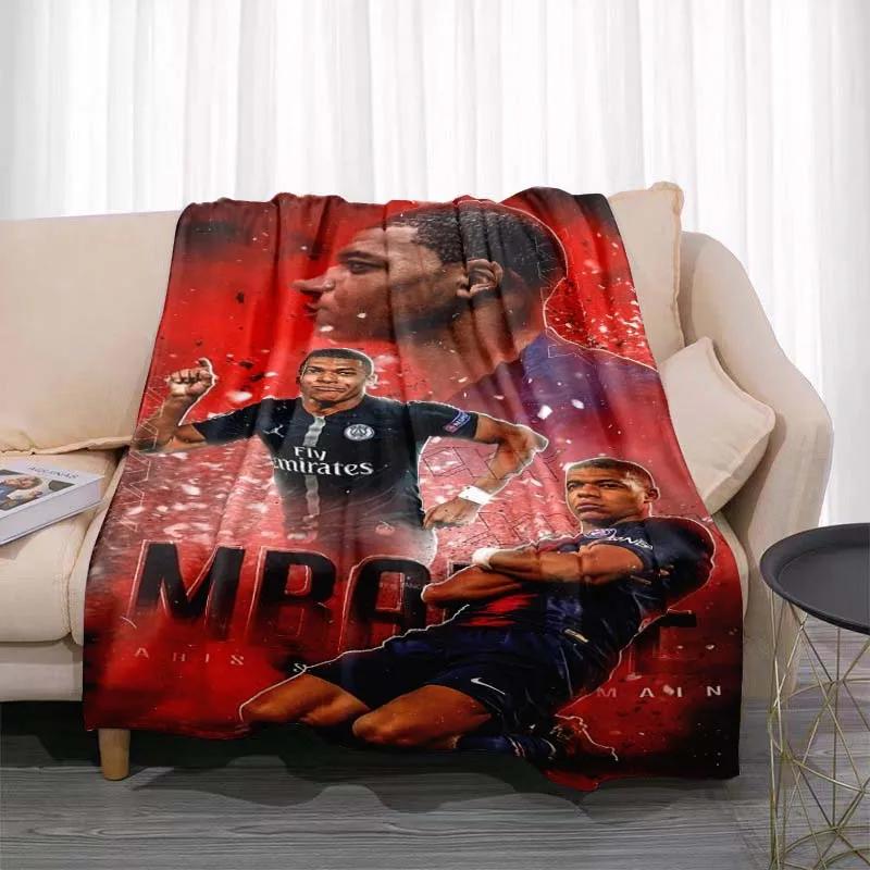 

Узорчатое одеяло Kylian Mbappé, модное фланелевое дышащее теплое покрывало для кровати, дивана, мягкое покрывало для путешествий, креативный подарок 30x40in