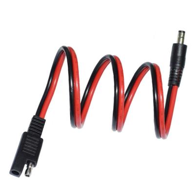 Câble d'extension pour chargeur de panneau solaire de moto PVC 14 AWG avec connecteurs mâles 5,5 mm x 2,1 mm vers SAE 2 broches