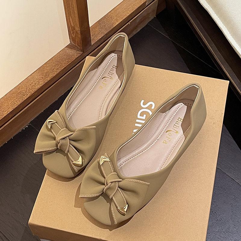 Flat-soled Single Shoes Women's 2025 New Spring and Autumn One-pedal Soft-soled Versatile Non-slip Ladyshoes Korean Version of Temperament Doudou Sho
