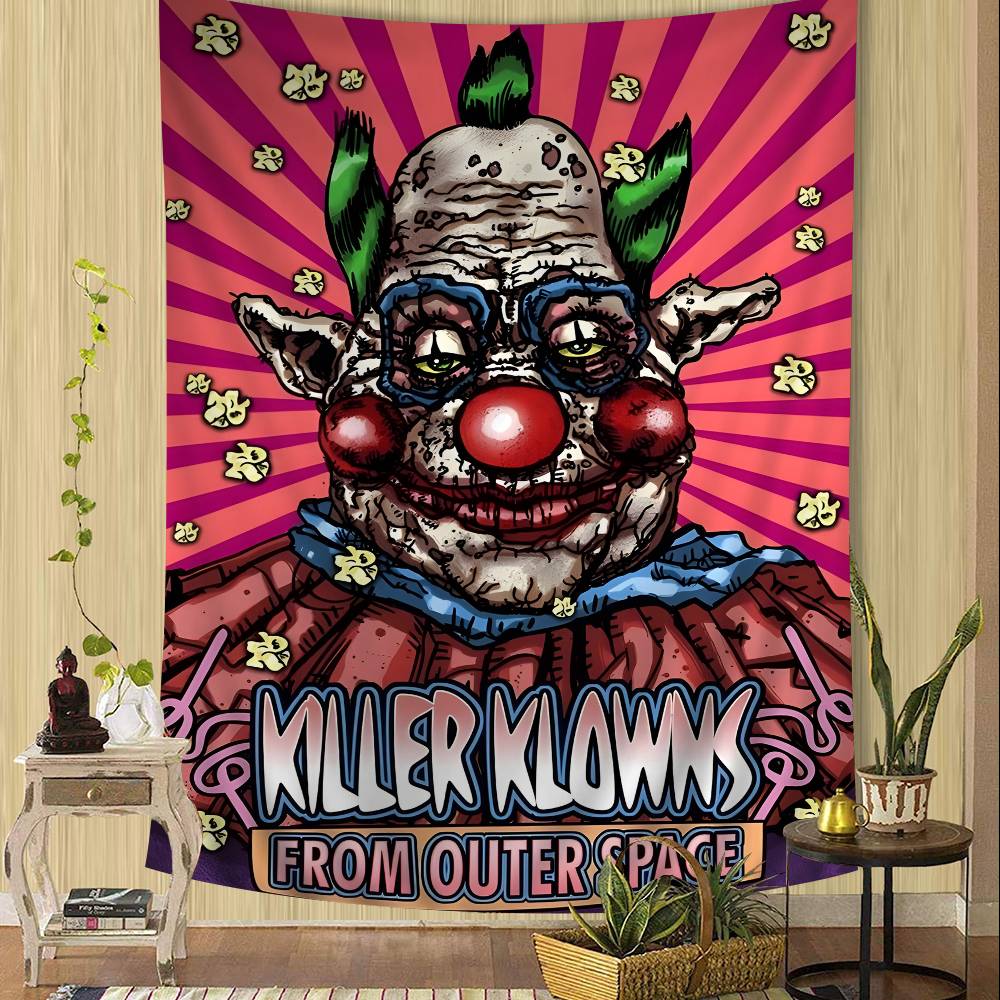 Terror Clássico K-Killer Klowns Filme Tapeçaria Colorida Pendurada na Parede Barata Pendurada na Parede Hippie Mandala Boêmio Pendurado na Parede
