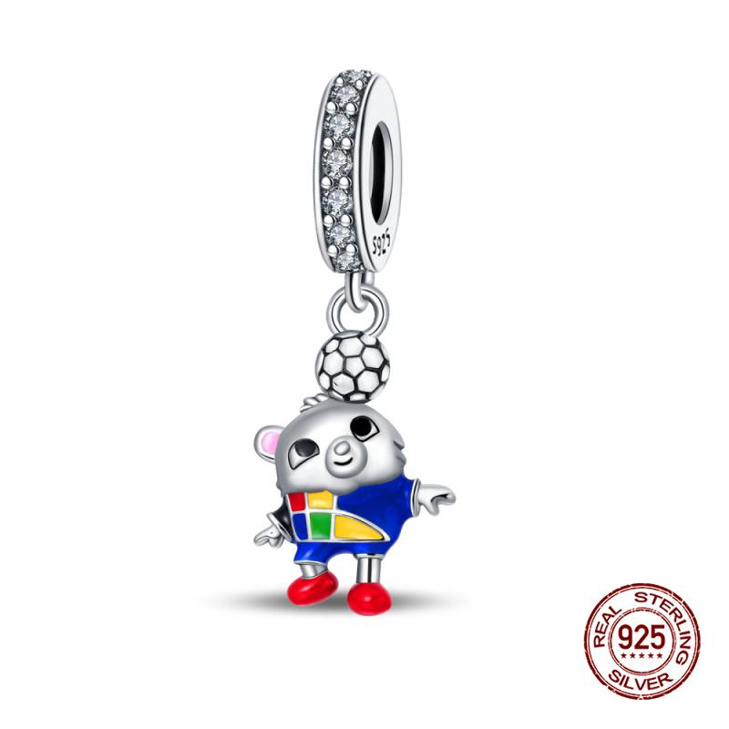 Charms Copper Fit 3Mm Original Bracelet Necklace Womens Sports Fitness Football Series Charms Diy Fine Jewelry Gifts