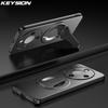 KEYSION Magnetic Phone Case for HONOR X9d 5G X9c Smart Metal Paint Upright Kickstand Shockproof Cover for Honor Magic 8 7 Lite 5G