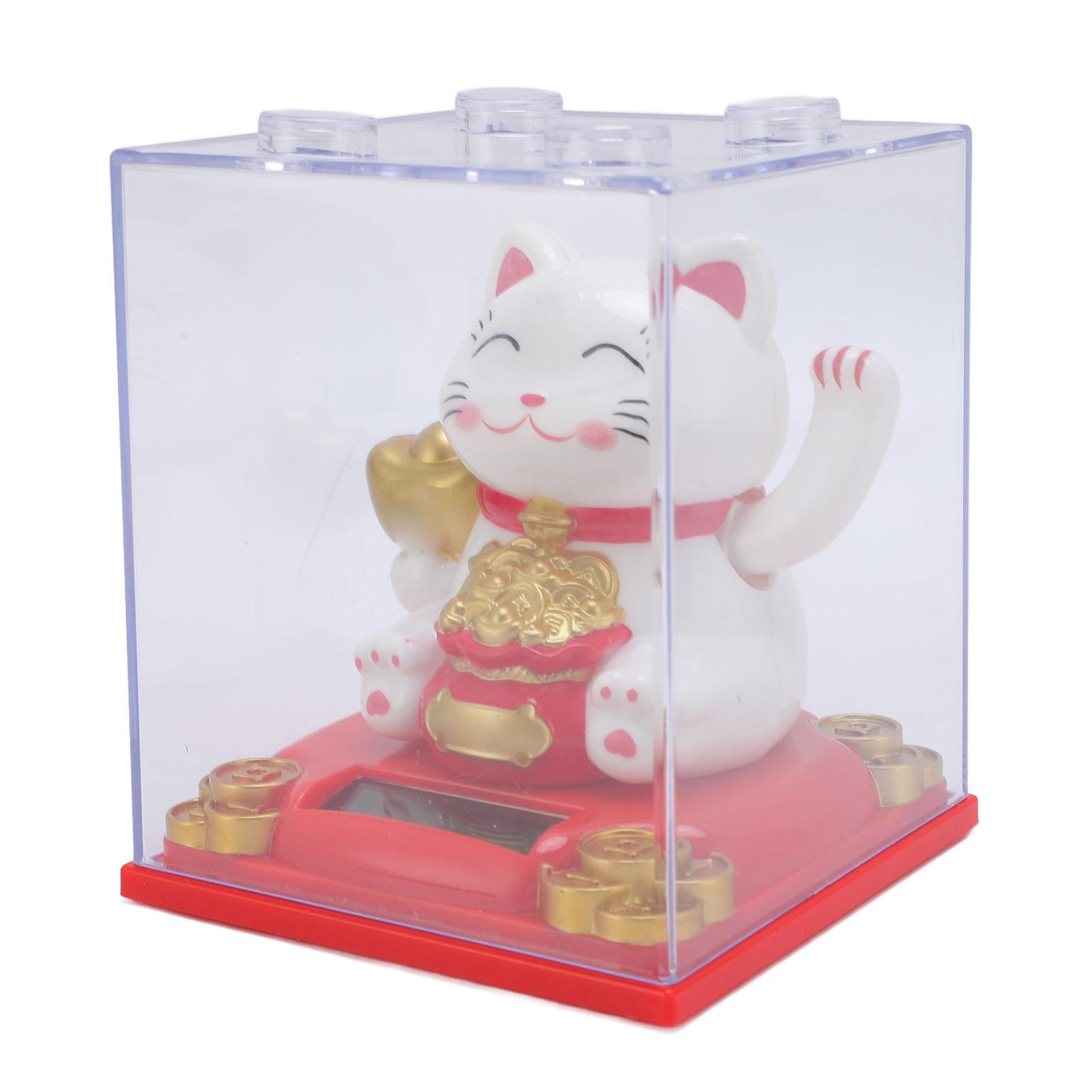 

Солнечная машущая кошка, светочувствительная, с автоматически машущей рукой, статуэтка кошки удачи для офиса, магазина, ресторана, белая белый