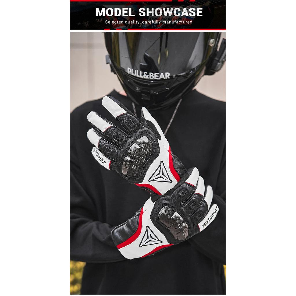 Motorcycle Gloves Leather Men Gloves Summer Cycling Motorbike Guantes Moto Motocross Bicycle Touch Screen Breathable Protective