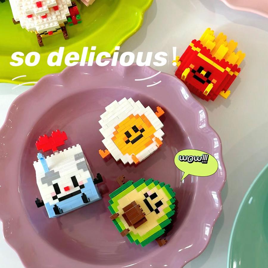 Creative Food Series Micro Bricks Building Blocks Kids Toys Model Educational Toys Kitchen Decoration Gifts MINISO
