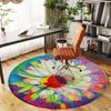 1pc Flower Painting Round Chair mat office Area Rug - Non-Slip, Floor Mat for Office, Bedroom, Ideal home decor gift p0105084