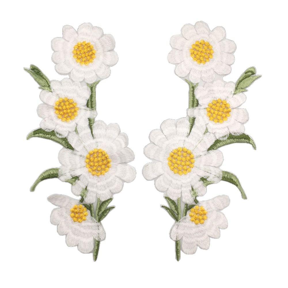 Daisy Clothing Applique Exquisite Clothes Patches Flower Embroidered Patches  Sewing