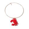 Personalisierter kreativer Ozeanwind Legierung Rote Krabbe Anhänger Halskette Einfach Mode Lässig Damen