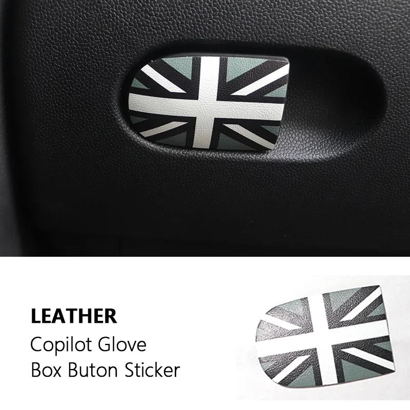 1PC Car Glove Box Handle Decorative Storage Box Leather Sticker For MINI COOPER S For F55 F56 F57 F54 F60 Car Interior Stickers