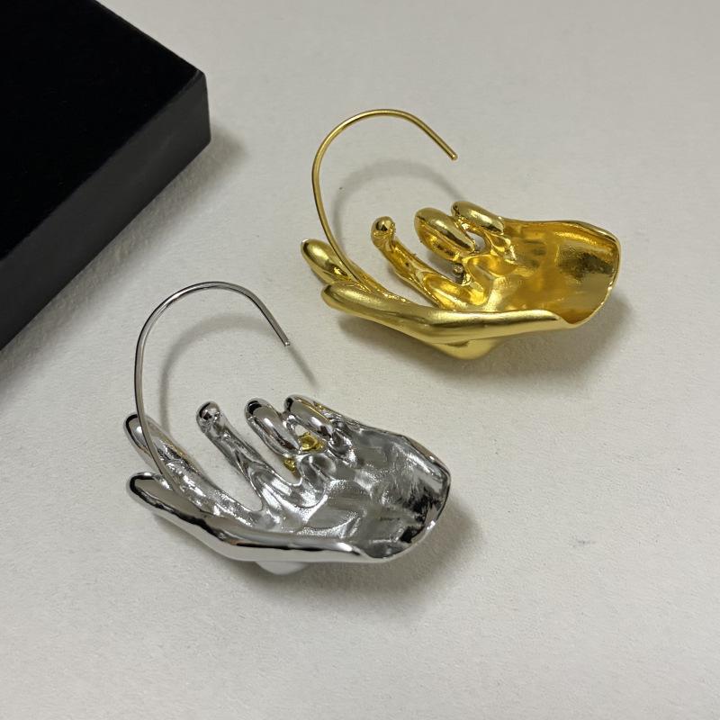 1Pcs Novelty Design Metal Hand Earcuff Dangle Earrings For Women Jewelry Fashion Show Statement Earrings Accessories
