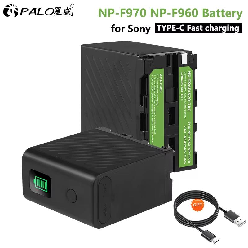 PALO NP-F750 NP-F770 Battery With USB Port for SONY NP-F990 F980 F970 F960 F550 F970 F550 F570 F750 F770 MC1500 CQM91D CCD-RV100