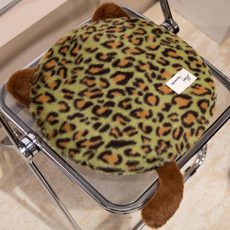 Luipaardkat Autostoelkussen Dierlijke Print Stoelhoezen Schattig Kittentje Zacht Stoel Bank Vloermatten Ideaal Voor Huis Woonkamer Stoelkussen brown