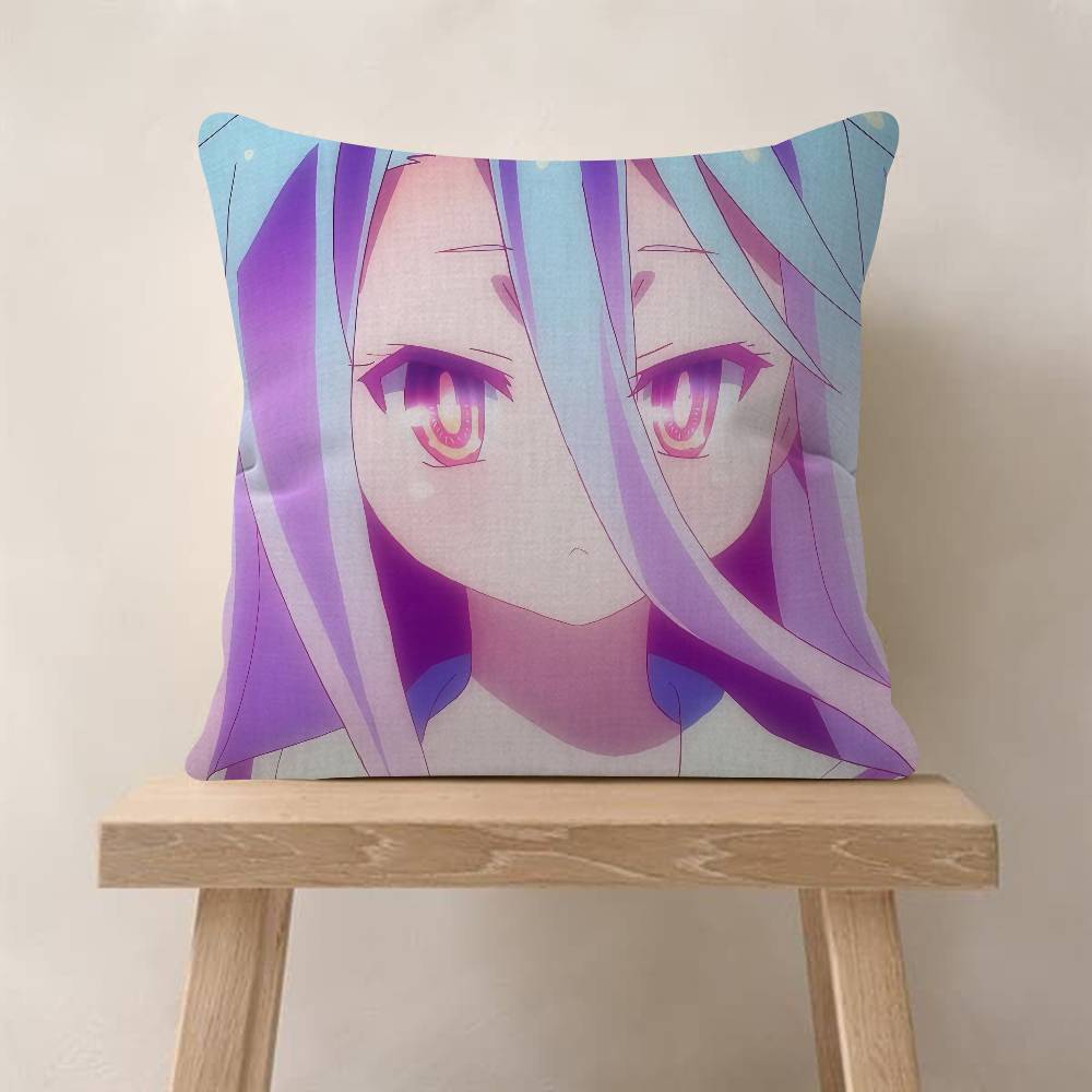Anime NO GAME NO LIFE Pillow Cover Sofa Cushion Cover Home Room Decoration Children Gift