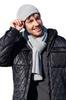 Karol Szary Men' Set - Docker Jacket and Scarf, Ribbed Knit