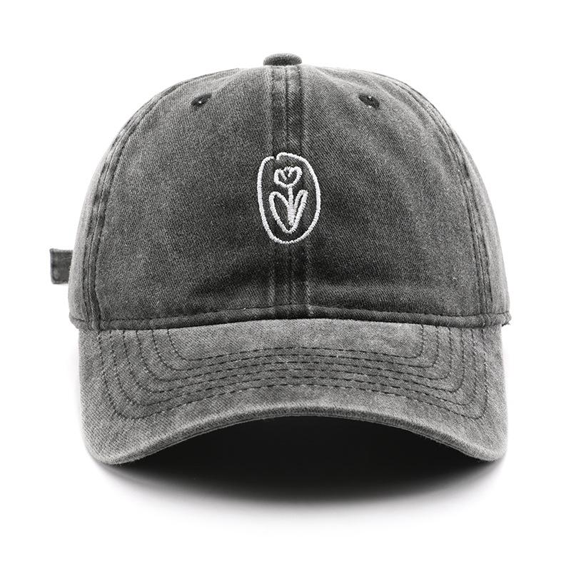 

Personalized autumn and winter washed embroidered baseball cap outdoor travel sunscreen sunshade sun cap розовый