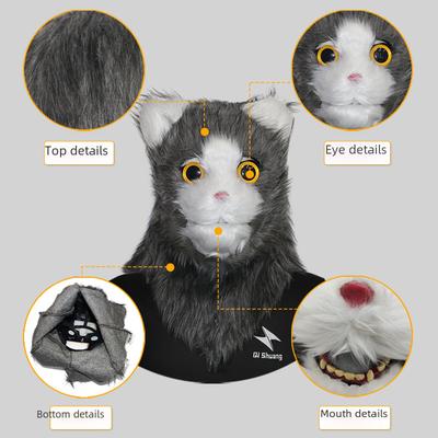 Lekfull Katt Söt Huvudmask Med Rörlig Käke För Roliga Festligheter