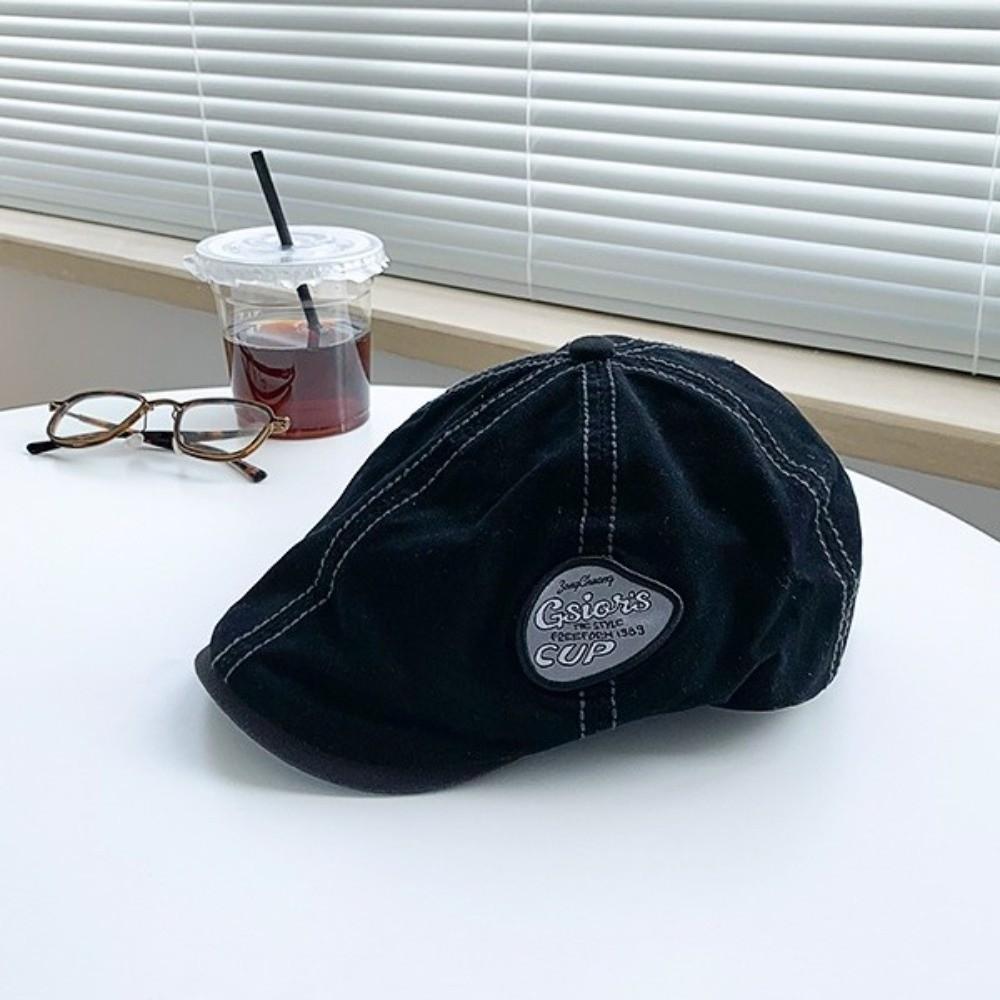 Embroidery Newsboy Flat Cap Vintage Retro Artist Hat Fashion Beret  Spicy Girl