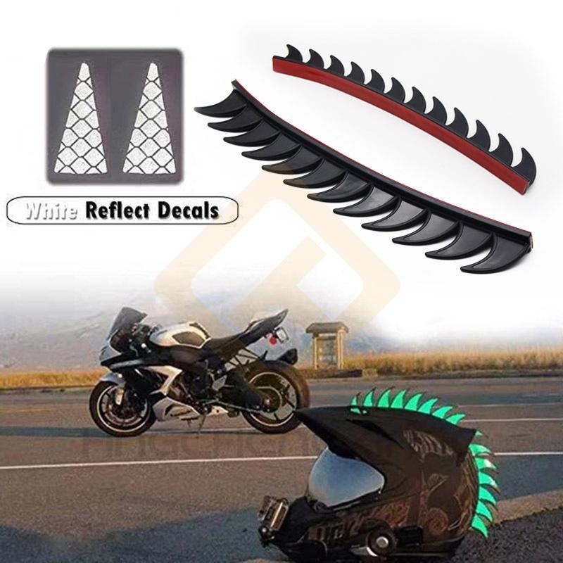 Gummi für Scootor Dirt Bike Motocross Bikes Helm Mohawks Spikes Motorrad Helme Mohawk-Aufkleber 6 Farbe reflektierend