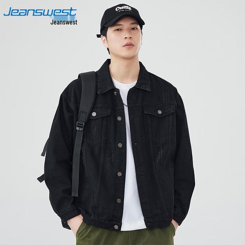 JEANSWEST Men's 2025 Autumn Loose Fit Denim Jacket