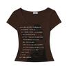 Retro Sweet and Spicy Tight-fitting Blouse Letter T-shirt