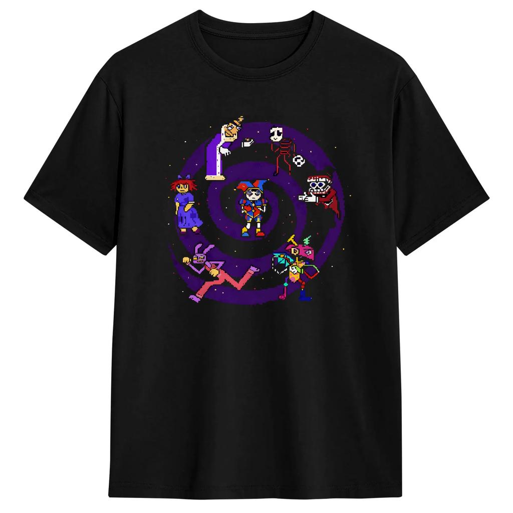 Cartoon Digatal Circus Unisex T Shirts Humor Tee Shirt Short Sleeve Round Neck TShirts Cotton Gift Idea Clothes