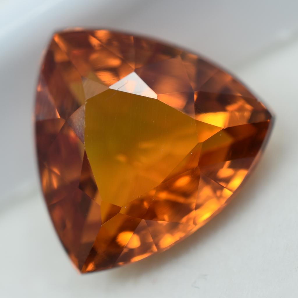 Trillion Cut Ceylon Sapphire Orange 8.35 Carat Natural CERTIFIED Loose Gemstone