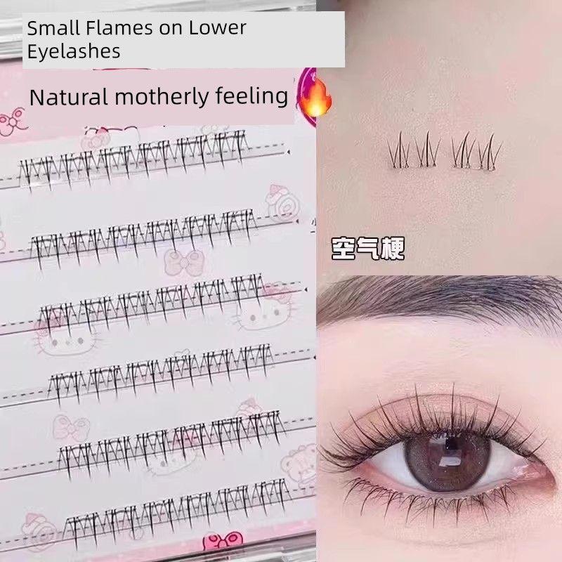 

Camellia Flower False Eyelashes, Glue-Free, Self-Adhesive Eyelash Stickers, Stemless, Natural Style, Reusable, Lazy Person s Three-Step Process 6 Rows of [Lower Eyelashes] Glue-Free Small Flames