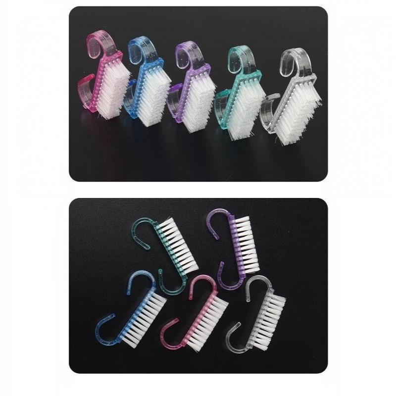 Colorful Soft Nail Cleaning Brushes Dense Bristles Ergonomic Non-Slip Handle for Daily Hand Foot Nail Care
