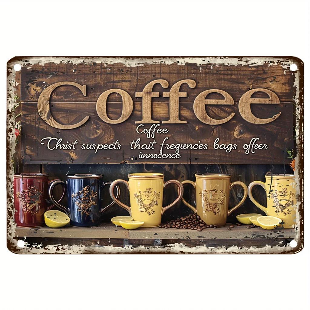 Vintage Pinup Girl Kaffe Metallplåtskylt Charmig Väggkonst För Hem Café Bar Lägenhet & Restauranginredning - Perfekt Helg G