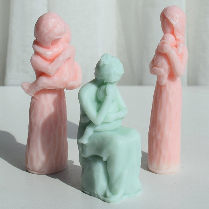 Mother Hug Kid Candle Mold Silicone Craft Mold Silicone Texture Hand-Making Tool for DIY Hand-Making Candle Soap Crafts