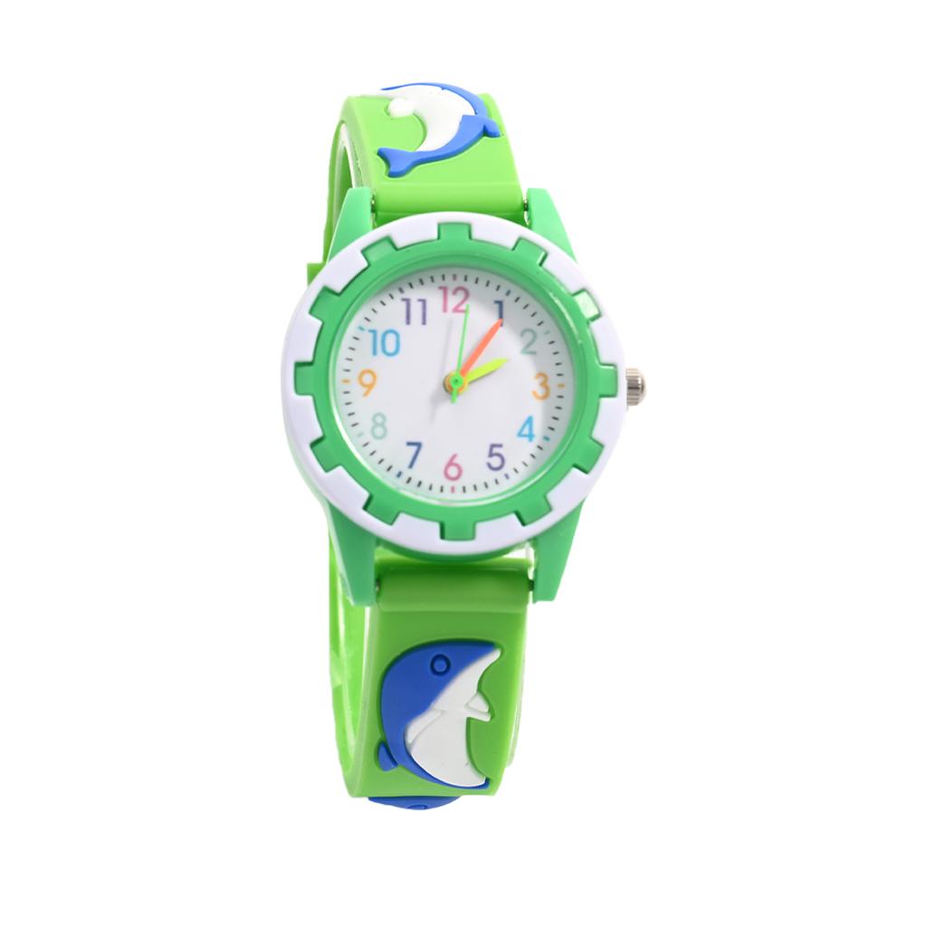 Cute Dolphin Silicone Watch Strap with Colorful Hands and Markers for Children, Suitable for Daily Wear and Christmas Gifts