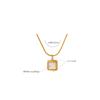 Meier White Seashell Pendant Necklace - Unique Design, 18k Gold Plated Titanium Steel Round Snake Chain Jewelry
