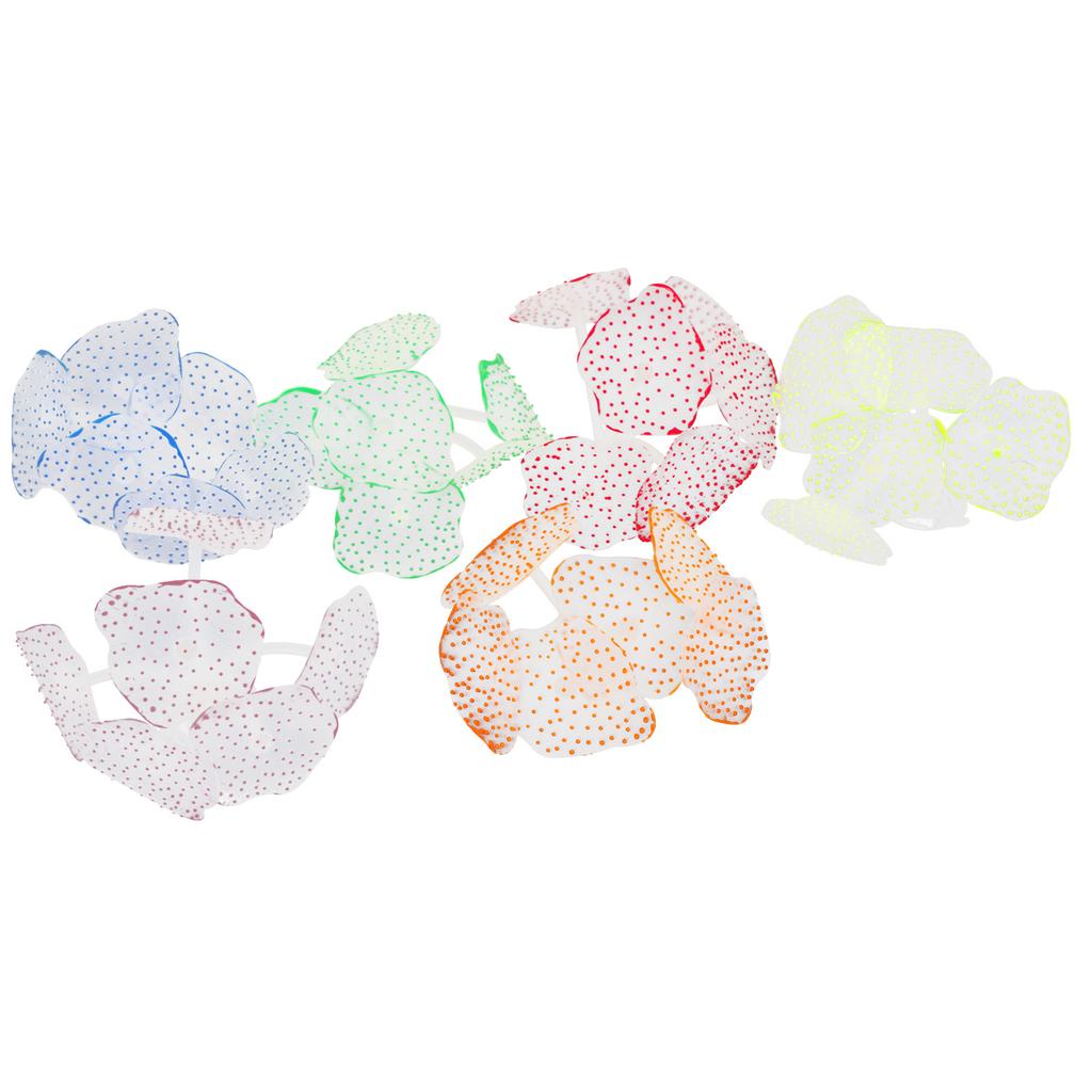 6Pcs Artificial Coral Silicone Fluorescent Mushroom Coral Decoration Aquarium Fish Tank Ornament