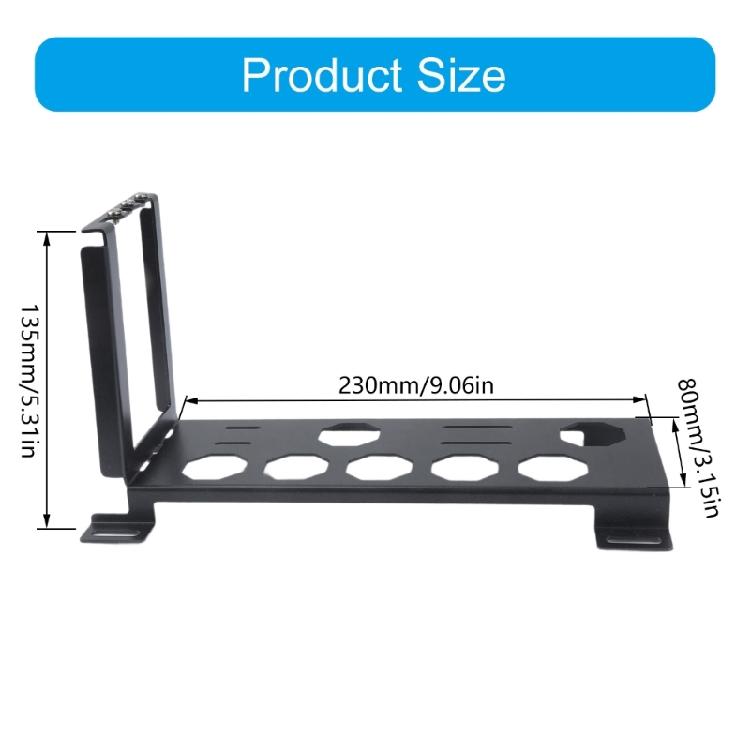 Computer Case Fan Mounted GPU Vertical Bracket Holder With Increased Cooling Efficiency